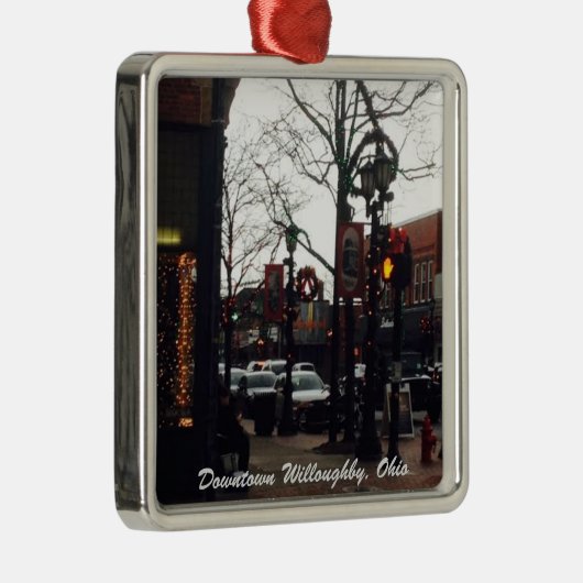 Downtown Willoughby Kerst Foto Ornament (Rechts)