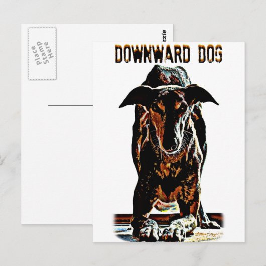 Downward Dog Briefkaart (Voorkant / Achterkant)