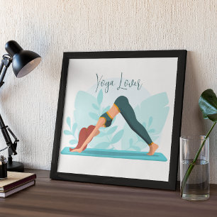 Downward Dog Yoga Pose - Minimalistisch aangepast Poster