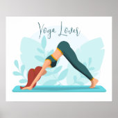 Downward Dog Yoga Pose - Minimalistisch aangepast  Poster (Voorkant)