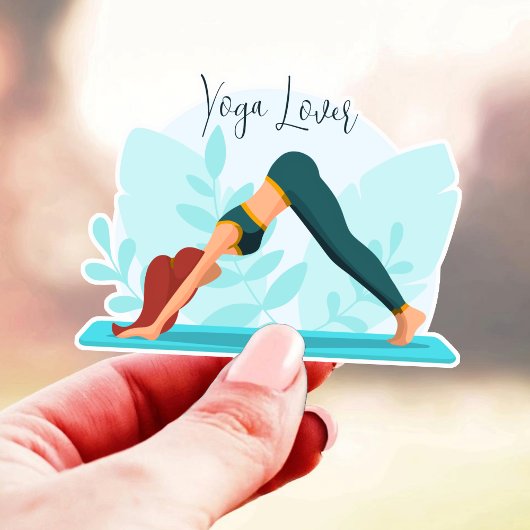 Downward Dog Yoga Pose - Minimalistisch aangepast  Sticker