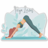 Downward Dog Yoga Pose - Minimalistisch aangepast  Sticker (Voorkant)