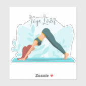 Downward Dog Yoga Pose - Minimalistisch aangepast  Sticker (Vel)