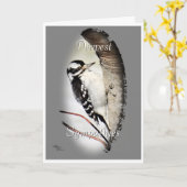 Downy Woodpecker 8998- naar wens aanpassen Kaart (Gele Bloem)