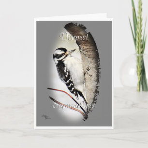 Downy Woodpecker 8998- naar wens aanpassen Kaart