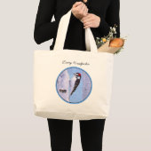 Downy Woodpecker Aspen Schilderen Originele Vogelk Grote Tote Bag (Voorkant (product))