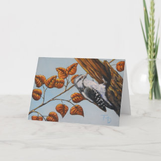 Downy Woodpecker - Blank Wenskaart Kaart