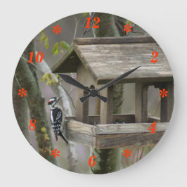 Downy Woodpecker Clock - kies grootte en vorm Grote Klok