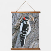 Downy Woodpecker Hanging Tapestry Hangend Wandkleed (Voorkant)
