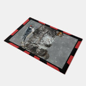 Downy Woodpecker in sneeuw - Originele foto Deurmat (Schuin)