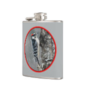 Downy Woodpecker in sneeuw - Originele foto Heupfles (Links)