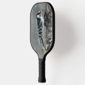 Downy Woodpecker in sneeuw - Originele foto Pickleball Paddle (Links)