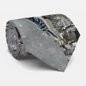 Downy Woodpecker in sneeuw - Originele foto Stropdas (Opgerold)