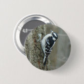 Downy Woodpecker Items Ronde Button 5,7 Cm (Voorkant /achterkant)