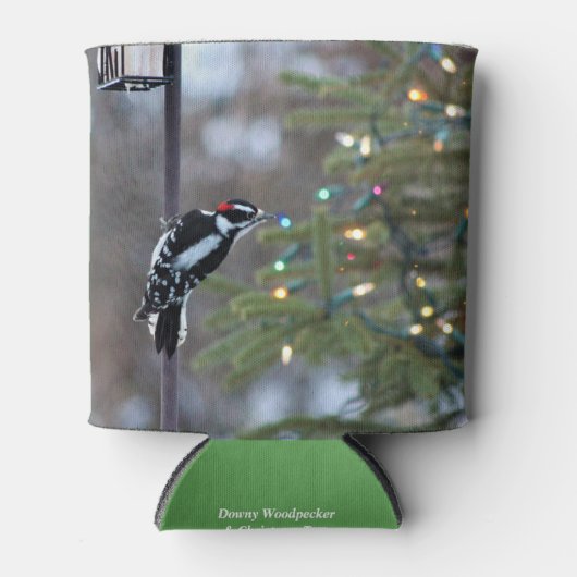 Downy Woodpecker & Kerstboom Blikjeskoeler (Voorkant)