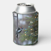 Downy Woodpecker & Kerstboom Blikjeskoeler (Blikje Achterkant)
