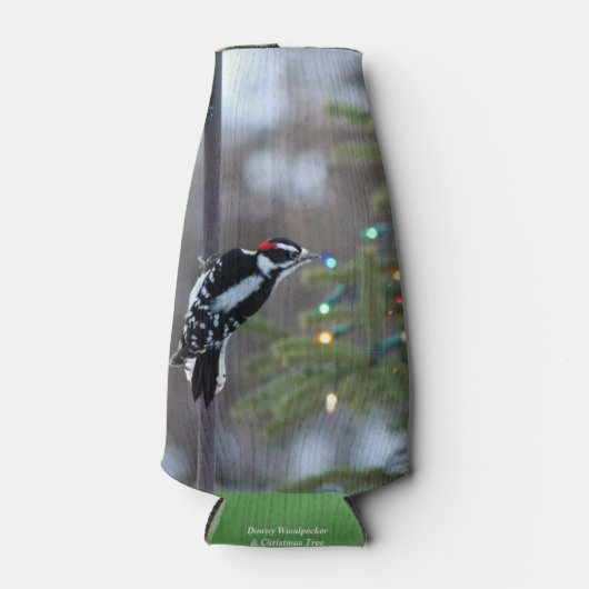 Downy Woodpecker & Kerstboom Flesjeskoeler (Voorkant)