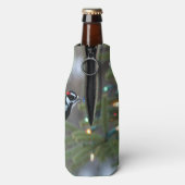 Downy Woodpecker & Kerstboom Flesjeskoeler (Fles Achterkant)