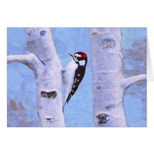 Downy Woodpecker Painting - Oorspronkelijke vogelk (Voorkant Horizontaal)