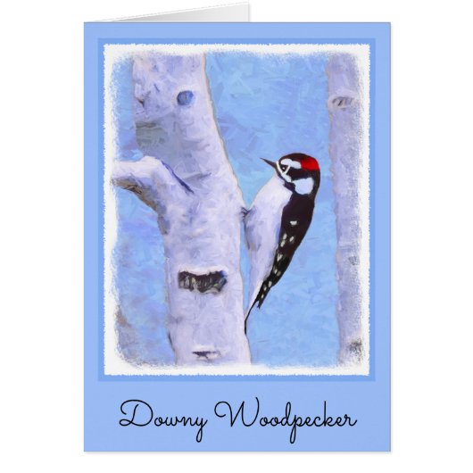 Downy Woodpecker Painting - Oorspronkelijke vogelk (Voorkant)