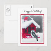 Downy Woodpecker Painting - Oorspronkelijke vogelk Briefkaart (Voorkant / Achterkant)