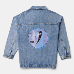 Downy Woodpecker Painting - Oorspronkelijke vogelk Denim Jacket