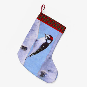 Downy Woodpecker Painting - Oorspronkelijke vogelk Kleine Kerstsok