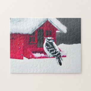 Downy Woodpecker Painting - Oorspronkelijke vogelk Legpuzzel