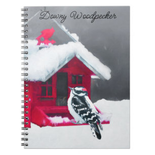 Downy Woodpecker Painting - Oorspronkelijke vogelk Notitieboek