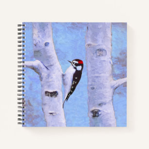 Downy Woodpecker Painting - Oorspronkelijke vogelk Notitieboek