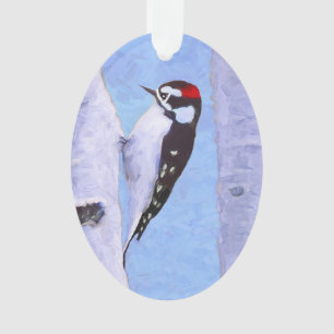 Downy Woodpecker Painting - Oorspronkelijke vogelk Ornament