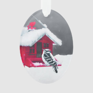 Downy Woodpecker Painting - Oorspronkelijke vogelk Ornament