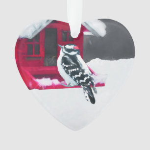 Downy Woodpecker Painting - Oorspronkelijke vogelk Ornament