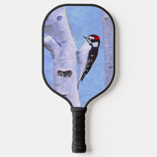 Downy Woodpecker Painting - Oorspronkelijke vogelk Pickleball Paddle (Voorkant)