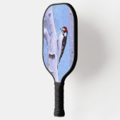 Downy Woodpecker Painting - Oorspronkelijke vogelk Pickleball Paddle (Links)