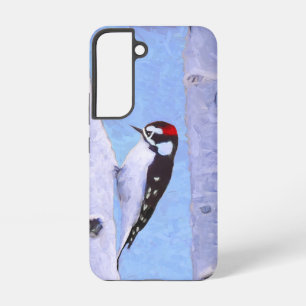 Downy Woodpecker Painting - Oorspronkelijke vogelk Samsung Galaxy Hoesje