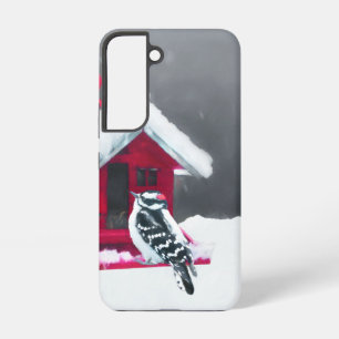 Downy Woodpecker Painting - Oorspronkelijke vogelk Samsung Galaxy Hoesje