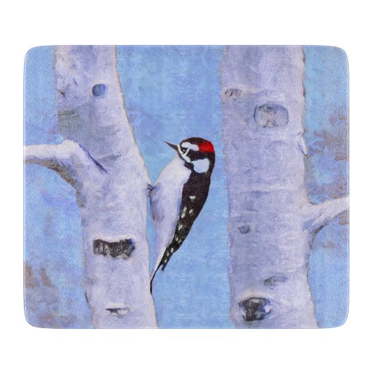 Downy Woodpecker Painting - Oorspronkelijke vogelk Snijplank (Voorkant)
