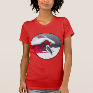 Downy Woodpecker Painting - Oorspronkelijke vogelk T-shirt