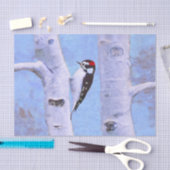 Downy Woodpecker Painting - Oorspronkelijke vogelk Tissuepapier (Craft)