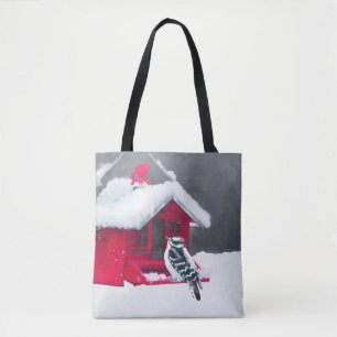 Downy Woodpecker Painting - Oorspronkelijke vogelk Tote Bag