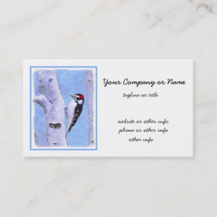 Downy Woodpecker Painting - Oorspronkelijke vogelk Visitekaartje