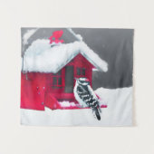 Downy Woodpecker Painting - Oorspronkelijke vogelk Wandkleed (Voorkant (horizontaal))