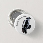 Downy Woodpecker Ronde Button 3,2 Cm (Voorkant /achterkant)