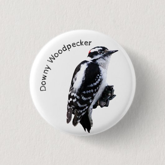 Downy Woodpecker Ronde Button 3,2 Cm (Voorkant)