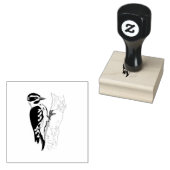 Downy Woodpecker Rubberstempel (Gestempeld)