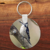 Downy Woodpecker Sleutelhanger (Voorkant)