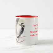 Downy Woodpecker Tea Mok - personaliseren (Center)