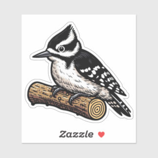 Downy Woodpecker vogel Custom-Cut Vinyl Sticker