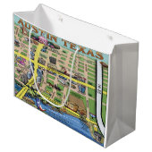 Dowtown Austin Texas Fun Map Groot Cadeauzakje (Voorkant Gekanteld)